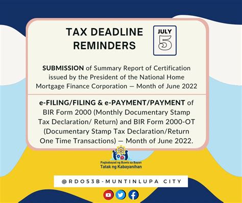 bir muntinlupa|Tax Reminder .